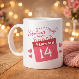 Sevgililer Günü Özel Porselen Kupa – Model 5 - 14 Şubat Temalı Aşk Kupası - Hediye Fikri