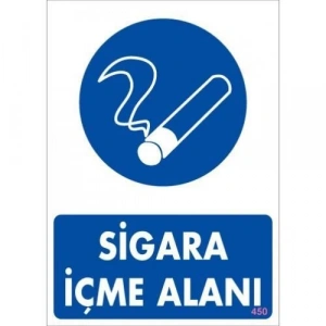 Sigara İçme Alanı Uyarı Levhassı 25x35 KOD: 450