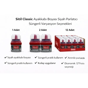 Sitil Classic Ayakkabı Boyası Siyah Parlatıcı Süngerli 1 Adet