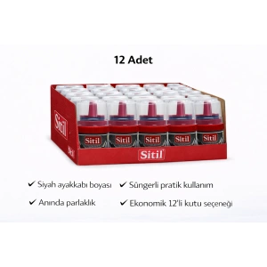 Sitil Classic Ayakkabı Boyası Siyah Parlatıcı Süngerli 12 Adet