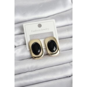 Siyah Renk Kare Model Vintage Kadın Küpe