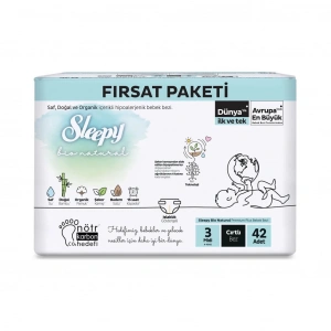 Sleepy Bio Natural Bebek Bezi Fırsat Paketi 3 Beden 42 Adet