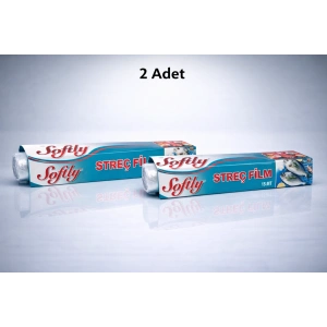 Softly Streç Film 15 Metre Gıda Streç Film Mutfak Streç Folyo Şeffaf Saklama Filmi 2 Adet