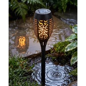Solar Alev Işıklı Bahçe Lambası Enerji Tasarruflu Sensörlü Dekoratif Dış Mekan Aydınlatma