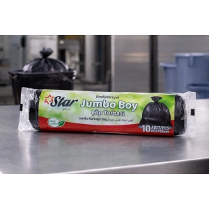 Star Plus Endüstriyel Jumbo Boy Çöp Torbası 80x110 cm 10 Adet Dayanıklı Sanayi Tipi Çöp Poşeti