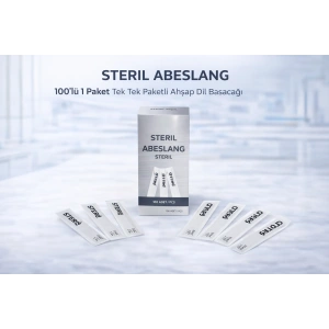 Steril Abeslang 100lü 1 Paket Tek Tek Paketli Ahşap Dil Basacağı Medikal Spatula