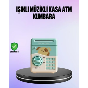 Su Yeşili Elektronik Şifreli ATM Tasarımlı Para Biriktirme Kumbarası