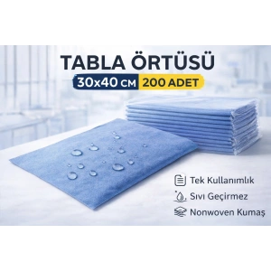 Tabla Örtüsü 30x40 Cm 200 Adet Tek Kullanımlık Sıvı Geçirmez Nonwoven Örtü