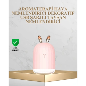 Tavşan Kulak Tasarımlı 200 ml USB Aroma Difüzör ve Hava Nemlendirici