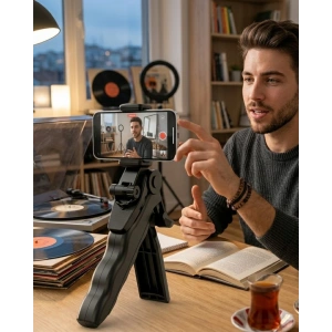 Telefon Tripodu Masaüstü Stand 360 Derece Dönebilen Telefon Tutucu