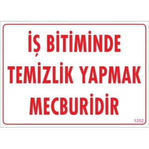 Temizlik Düzen Uyarı Levhası 25x35 KOD:1202