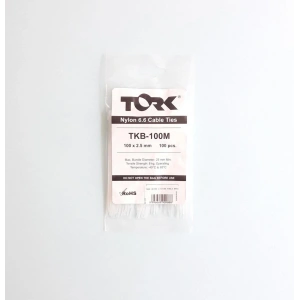Tork Beyaz Kablo Bağı 2,5X100