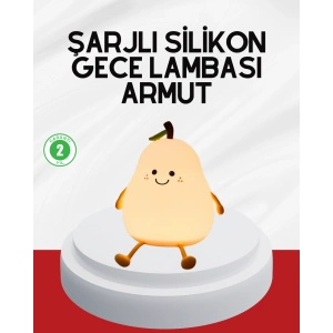 USB Şarjlı Armut Gece Lambası Dokunmatik Renk Değişimli