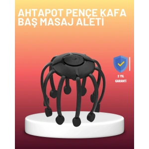 USB Şarjlı Kafa Masaj Aleti 3 Modlu 8 Başlıklı Stres Giderici