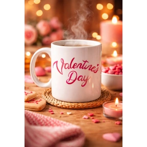 Valentine’s Day Porselen Kupa Model 3 – Aşk Temalı Özel Tasarım Kahve & Çay Kupası , Sevgililer Günü Hediyesi