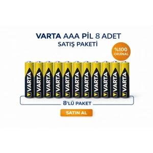 Varta AAA İnce Kalem Pil 1.5V Super Heavy Duty R03 Çinko Karbon 2li 4 Paket