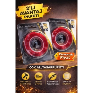 VHB Akrilik Silikon Bant 18mm x 2 Metre Şeffaf Çift Taraflı Güçlü Yapıştırıcı Bant 2 Adet