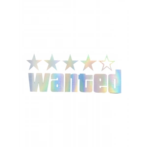 Wanted Yazılı Hologram Efektli Cam Stickeri 20x9cm