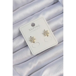 Xuping Gold Renk Zirkon Taşlı Yaprak Küpe
