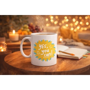 Yes You Can Motivasyon Kupası MODEL 131 , Pozitif Mesajlı Porselen Kupa , İlham Veren Tasarım , Ofis & Hediye Kupası