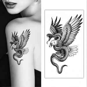 Yılanlı Kartal Geçici Dövme Şablonu