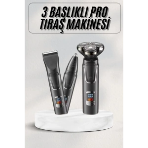 Yüksek Performanslı 3 Başlıklı Profesyonel Şarjlı Islak ve Kuru Kullanıma Uygun
