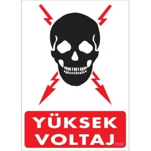 Yüksek Voltaj Uyarı Levhası 25x35 KOD:1100