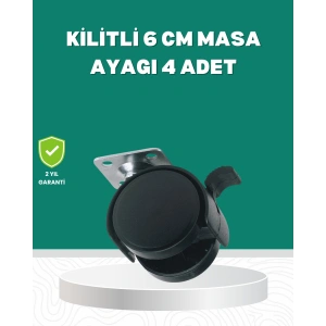 Zemin Korumalı Kilitli Ayak Tekerlek Seti 6 cm