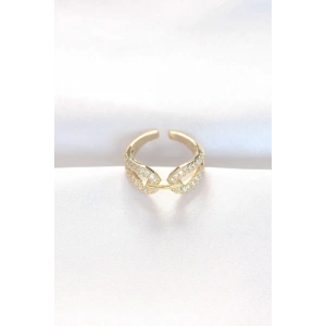 Zirkon Taşlı Gold Renk Ayarlanabilir Yüzük