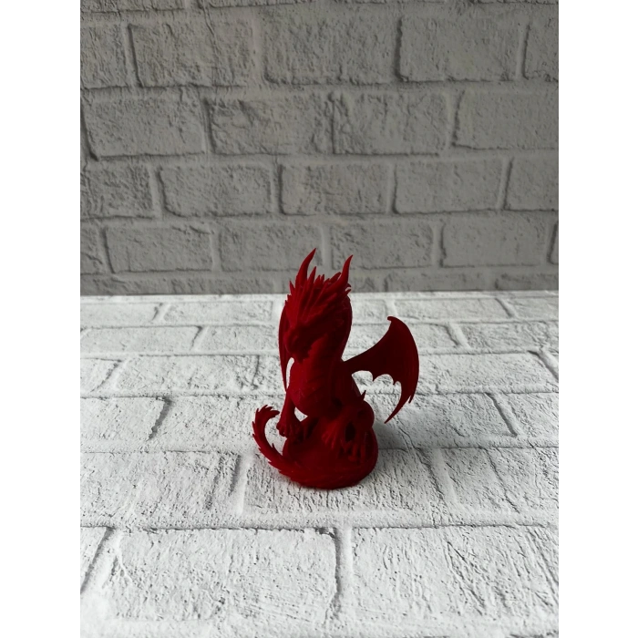 12 cm Kırmızı Ejderha Figürü Koleksiyonluk Dekoratif Biblo