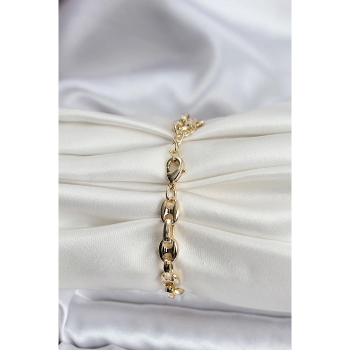 14K Gold Renk Kaplama Kahve Çekirdeği Model CM Kadın Bileklik - TJ-BB8119