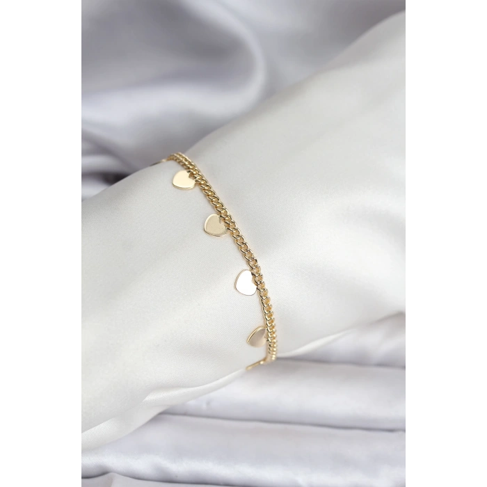 14K Gold Renk Kaplama Kalpli Model CM Kadın Bileklik - TJ-BB8131