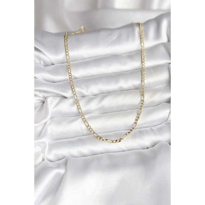 14K Gold Renk Kaplama Kuşgözü Zincir Model Pirinç CM Kadın Kolye - TJ-BKO10749