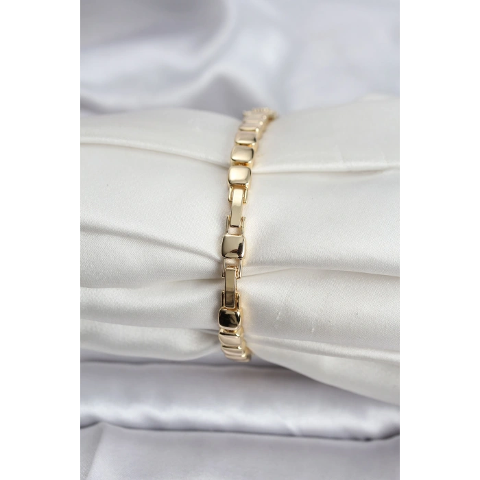 14K Gold Renk Kaplama Zirkon Taşlı CM Kadın Bileklik - TJ-BB8128