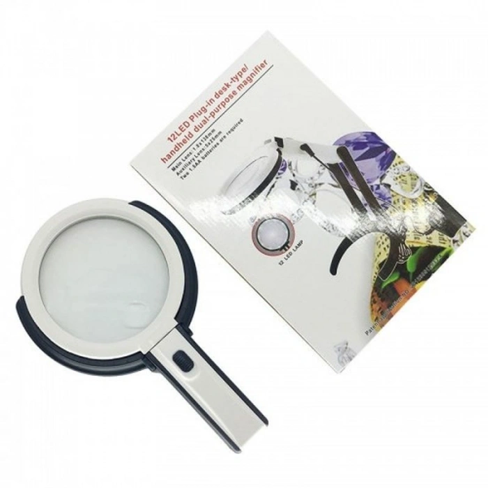 2X5X120Mm 10 Ledli Masaüstü Büyüteç