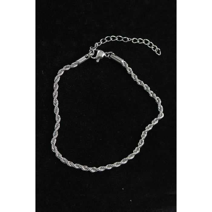 316L Çelik Burgu Model Gümüş Renk Erkek Bileklik - TJ-EB3740