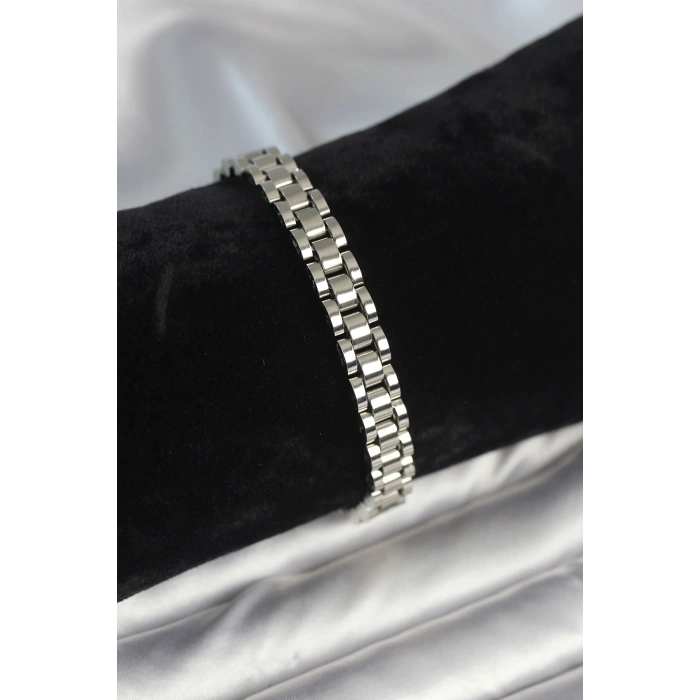 316L Çelik Gümüş Renk 7 mm Kalınlık Erkek Bileklik