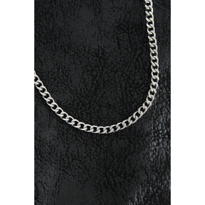 316L Çelik Klasik Zincir Model Gümüş Renk Erkek Kolye