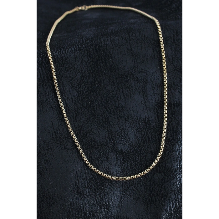 316L Çelik Örme Zincir Model Gold Renk Erkek Kolye
