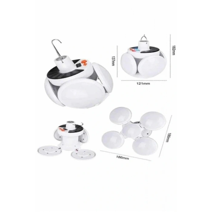 5 Kanatlı Bahçe Aydınlatma Led Askılı Solar Güneş Enerji Usb Sarjlı