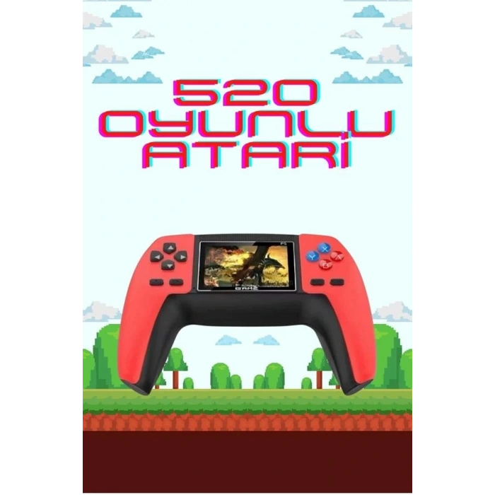520 Retro Oyunlu El Konsolu Atari Oyun Konsolu Taşınabilir