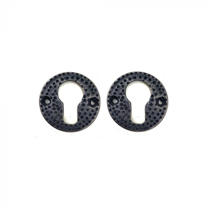 Antika Tarz Dekoratif Pirinç Oda Kilit Rozeti - 49mm, Oksit