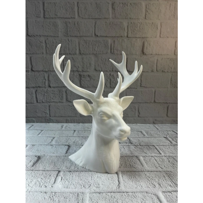 Beyaz Geyik Biblo 23 cm Dekoratif Modern Tasarım
