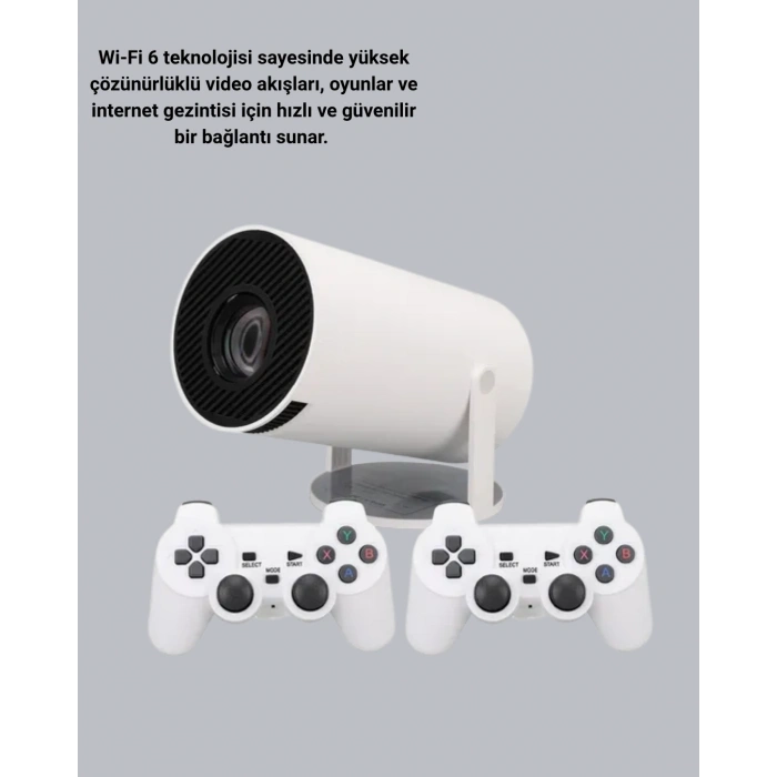 Bluetooth 5.0 ve Wi-Fi 6 Akıllı 4K Projeksiyon