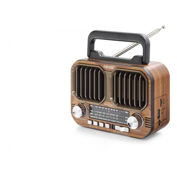 Bluetooth Nostaljik Hoparlör Fm 16.5 X 6.9 X 11.9 Cm NS7117BT