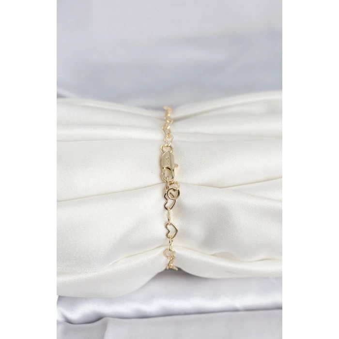 CM 14K Gold Renk Kalpli Zincir Model Kadın Bileklik - TJ-BB8278