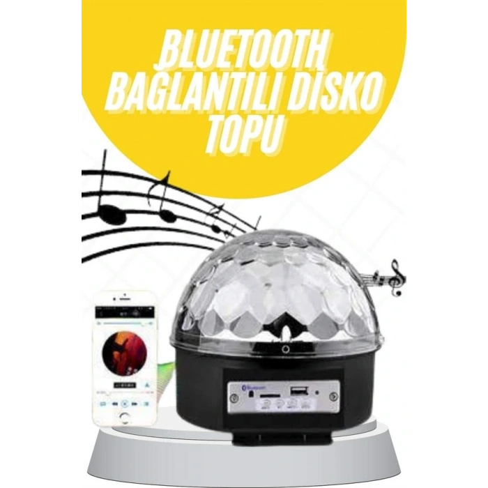 Disko Topu Renkli Işıklı  Parti Bluetooth Bağlantılı Led Küre
