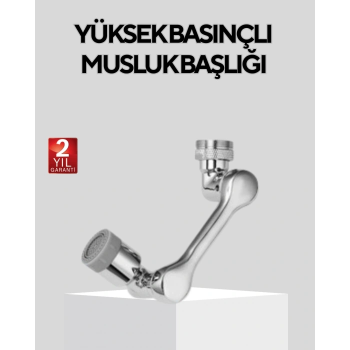 Döner Musluk Başlığı Çok Açılı Robotik Kol Su Tasarruflu