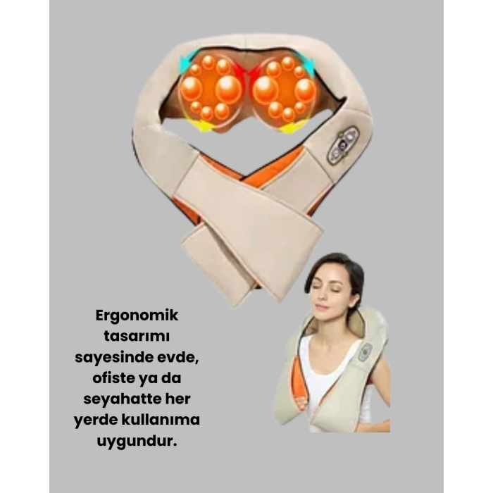 Ev Tipi Ovmalı Isıtmalı Boyun Omuz Bel Masaj Aleti Kolay Kullanım