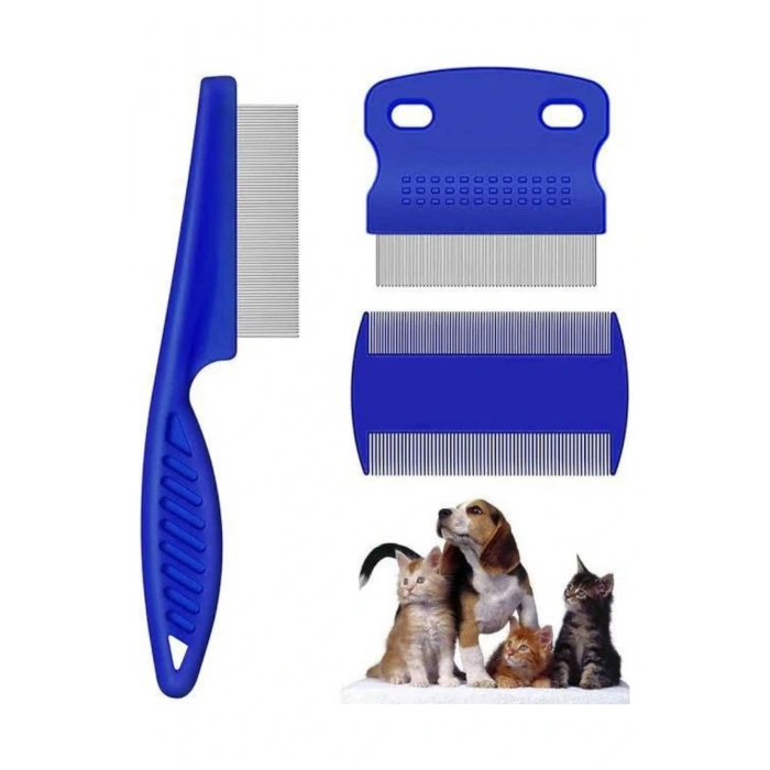 Evcil Hayvan Tarak Seti 4lü Bit Tarağı Ked Köpek Tüyüne Uygun